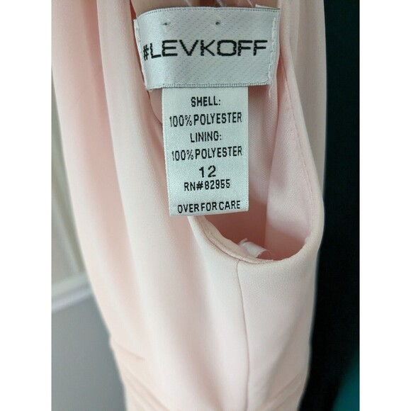 Bill Levkoff #Levkoff Keyhole Neck Chiffon Gown Bridesmaid Maxi Dress Pink 12 - Picture 6 of 12